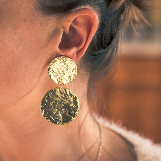 Large disc statement earrings