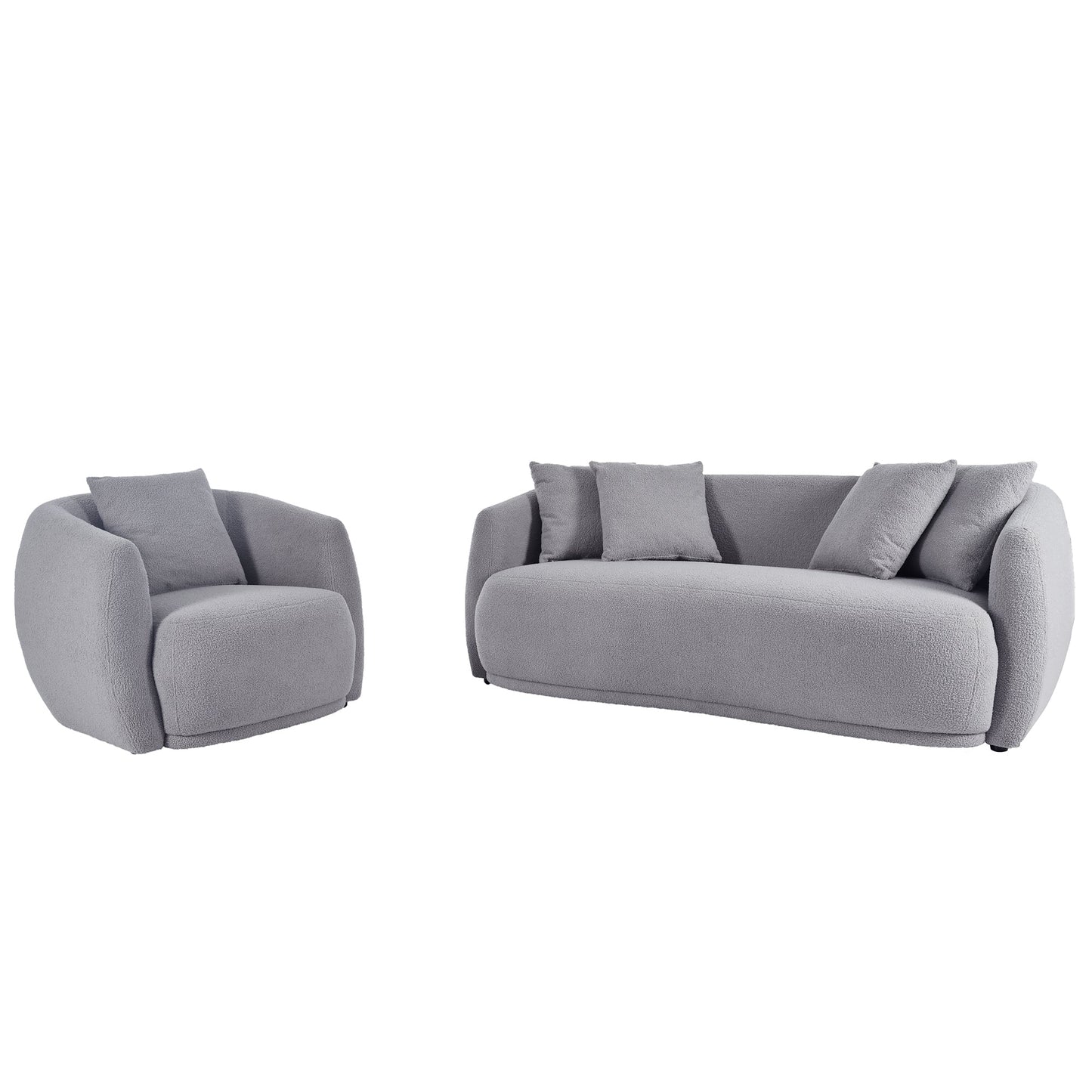 U_Style Upholstered Sofa Set,Modern Arm Chair for Living Room and