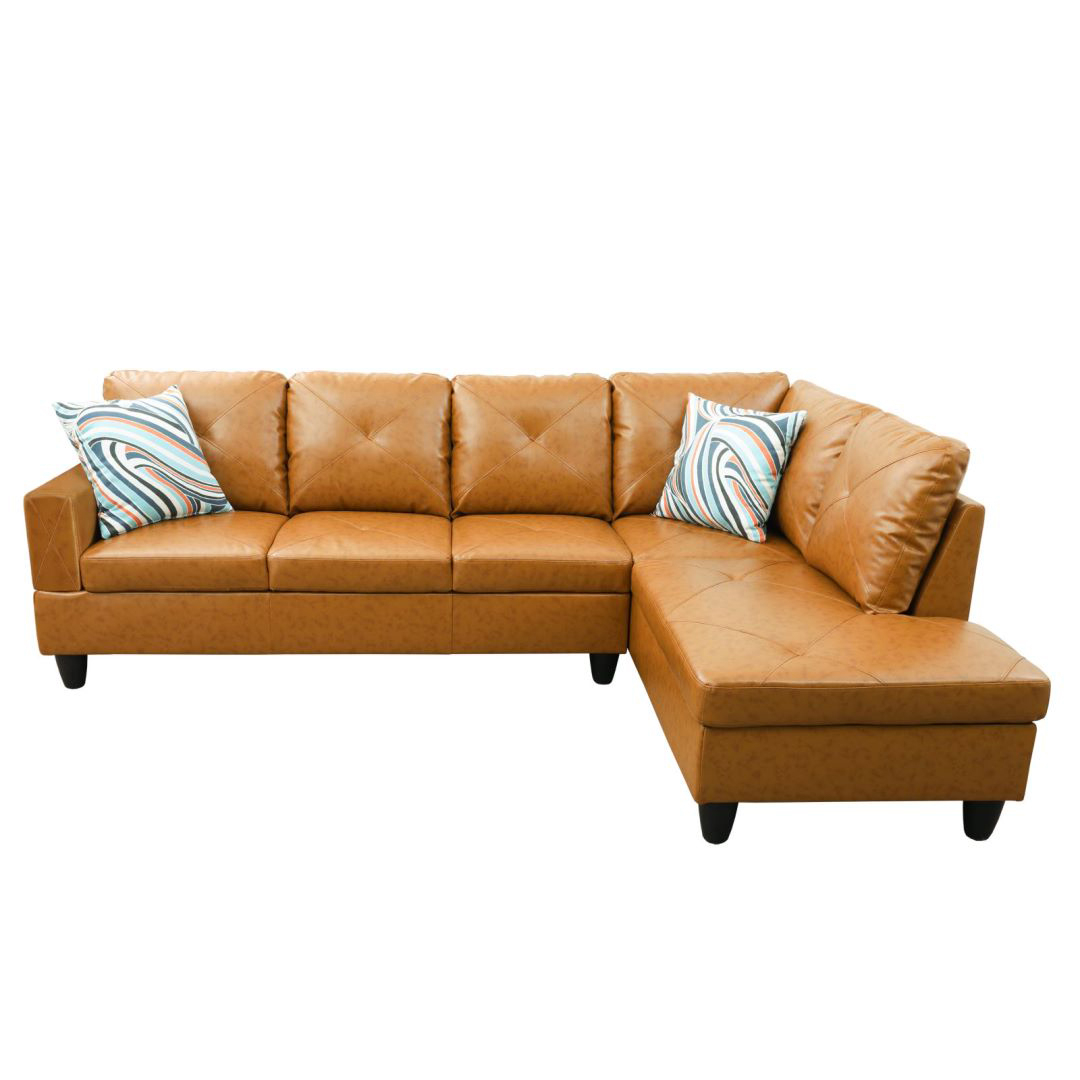 Ginger Semi PU Synthetic Leather Sofa Living Room Sofa