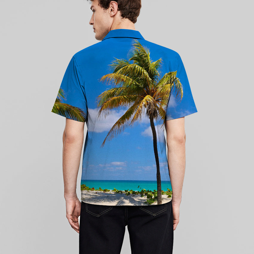 2022 new European and American high quality beach style men's shirts 3D digital printing shirts