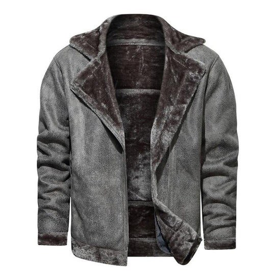 Men's Faux Jacket Motorcycle Bomber Suede
