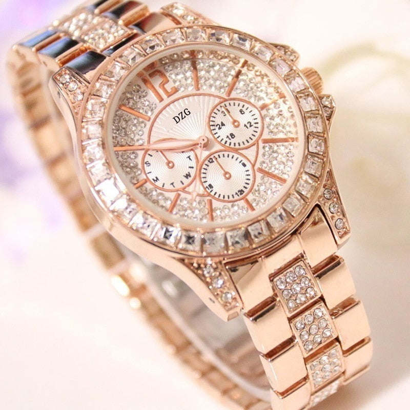 Women Watch with Diamond Watch Ladies Top Luxury Brand Ladies Casual Women Bracelet Crystal Watches