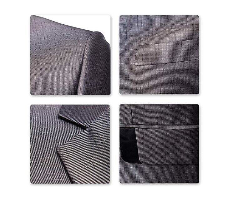 Men's Double Buckle Suit Single-Breasted Lapels # Pattern Printed Slim 2-Piece Suit Jacket Pants