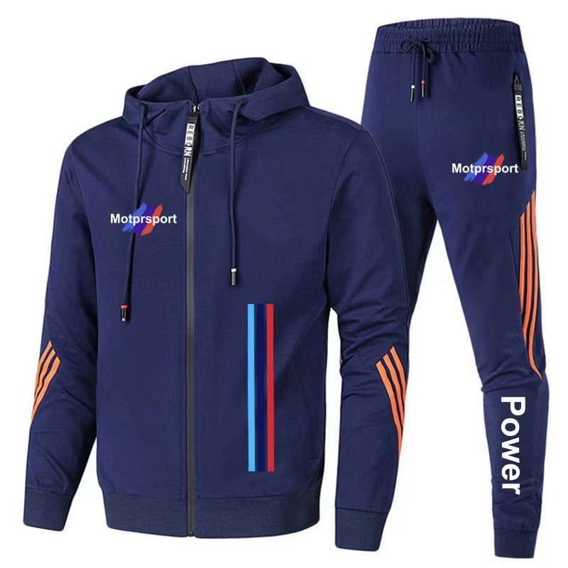 For Bmw Men's Casual Sports Suit Zipper Hooded Jacket + Pants Tracksuit Sweatshirt Casual Male Set