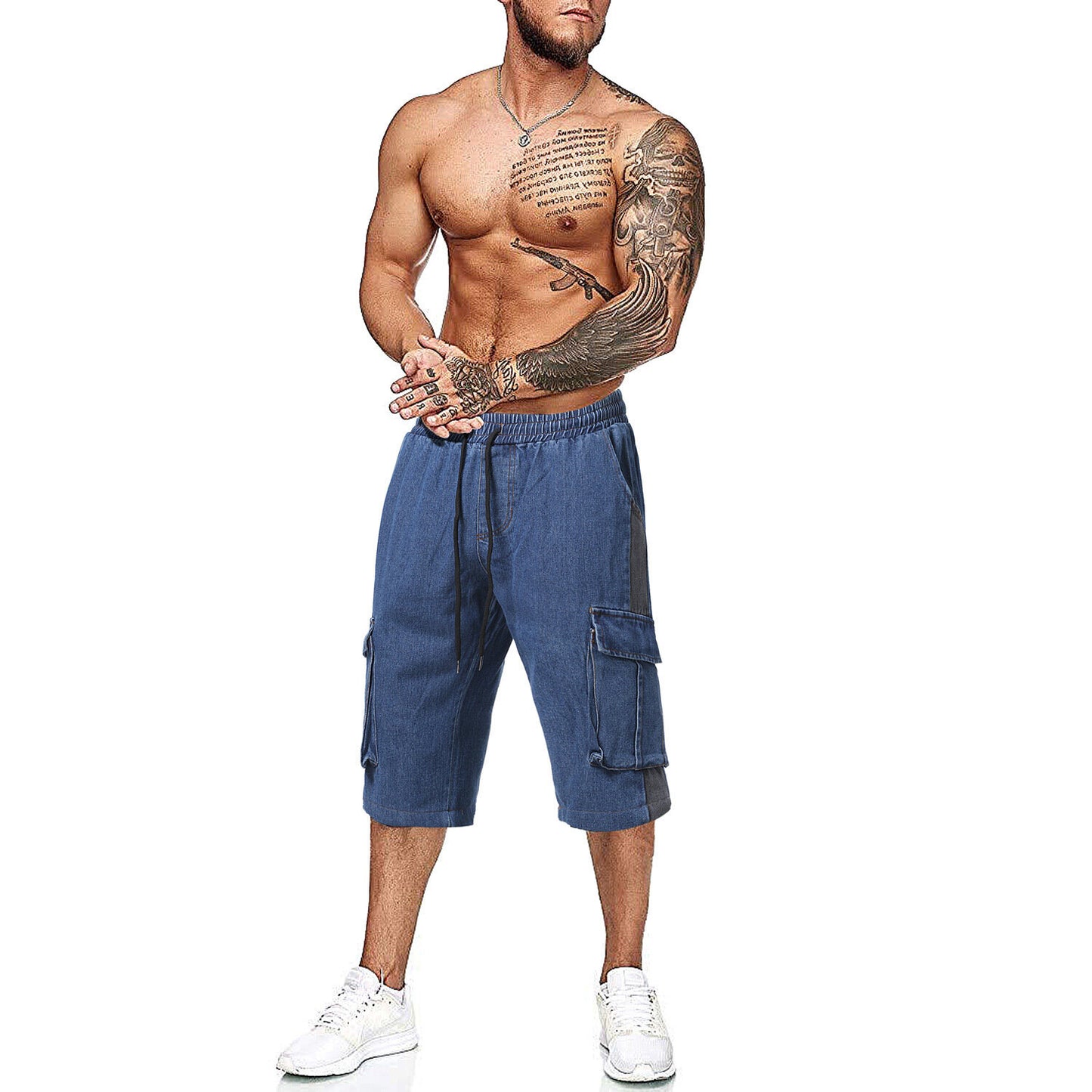 Men's Jeans Work Denim Shorts with Cargo Pockets