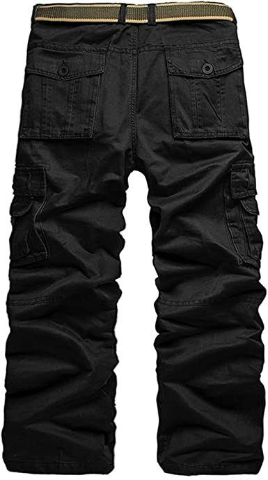 Men's Casual Cargo Trousers Work Autumn Slim-fit Work Pant with Pockets