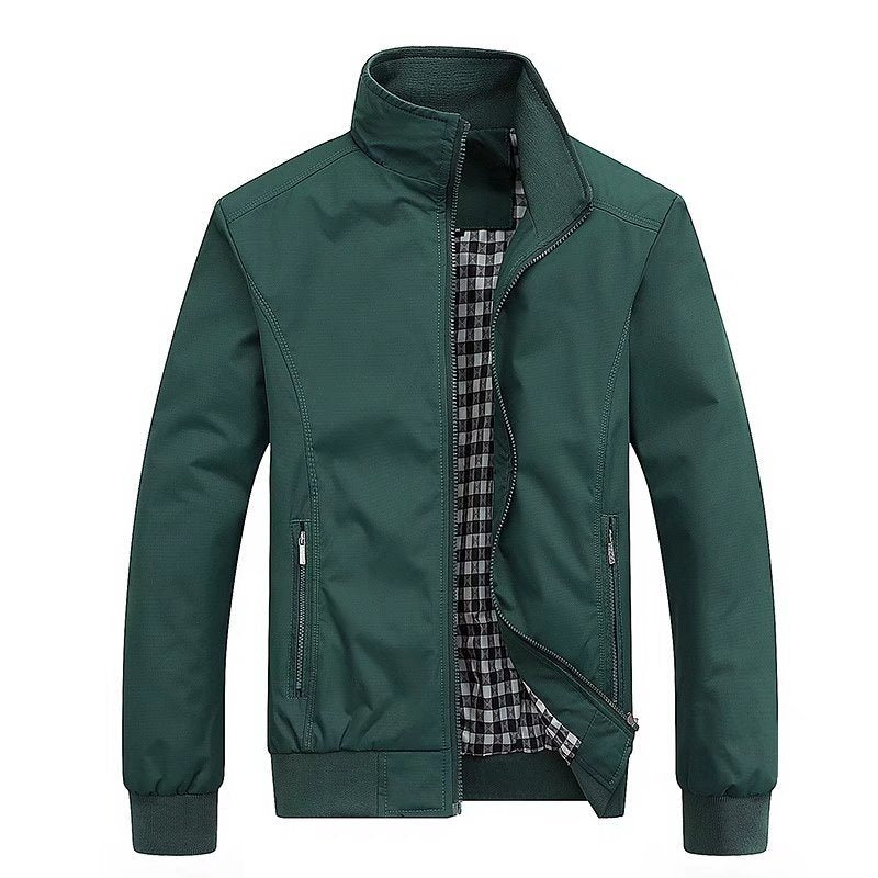 Men's Casual Solid Color Zipper Jacket