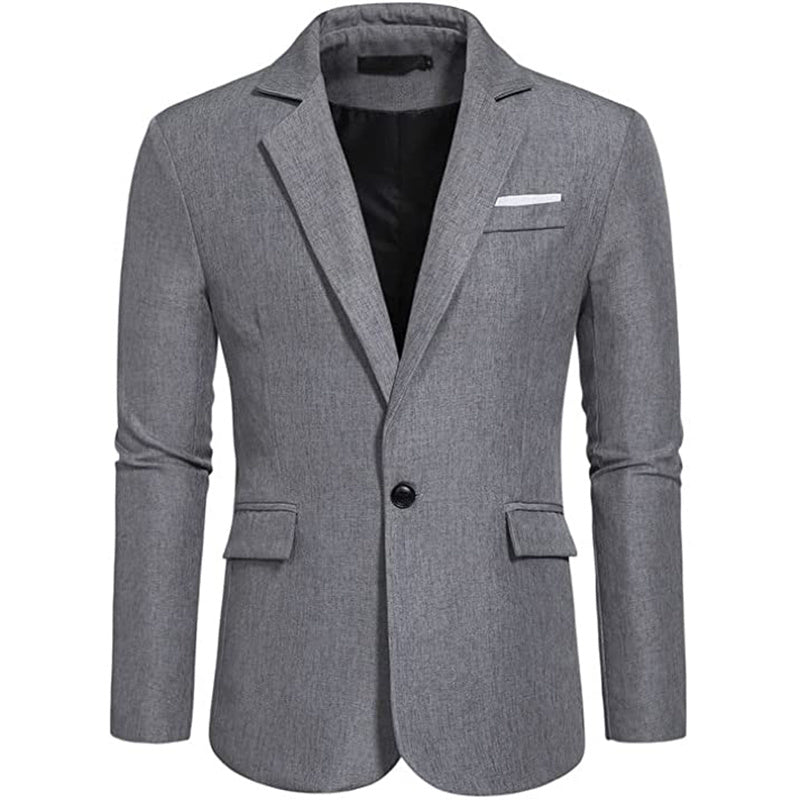 Mens Casual Blazers 1 Button Slim Fit Suit Jackets Lightweight Sport Coats