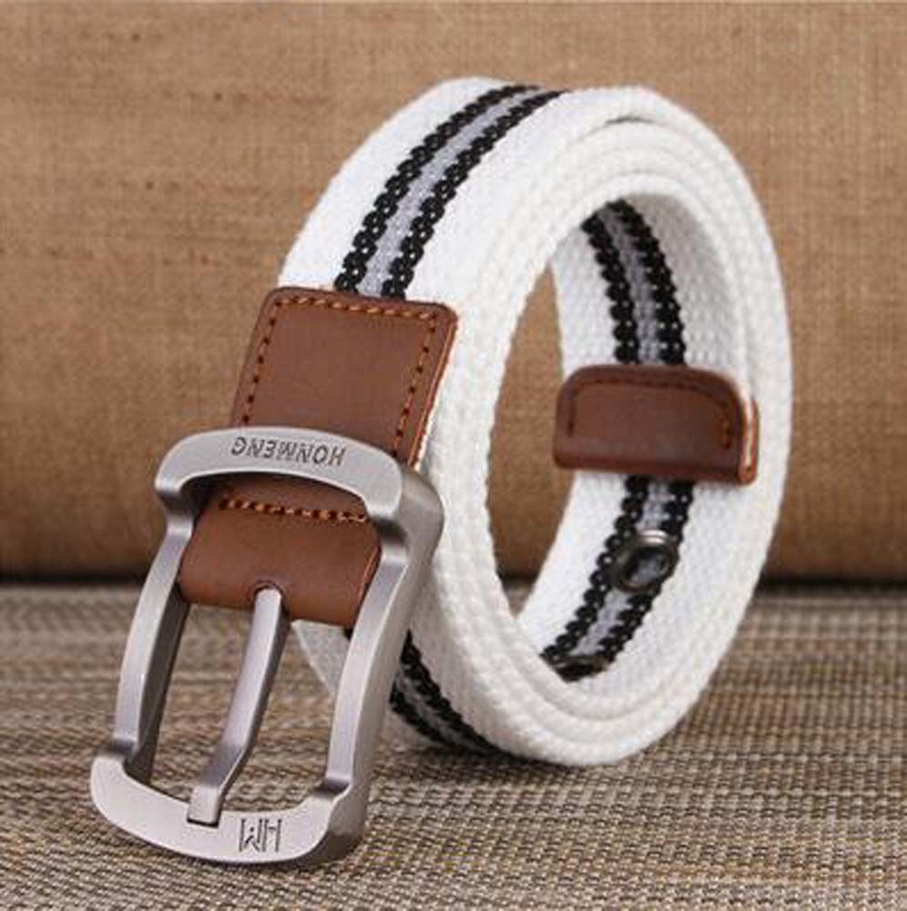 White Pattern Elastic Stretch Belt Womens Belts Mens Belts