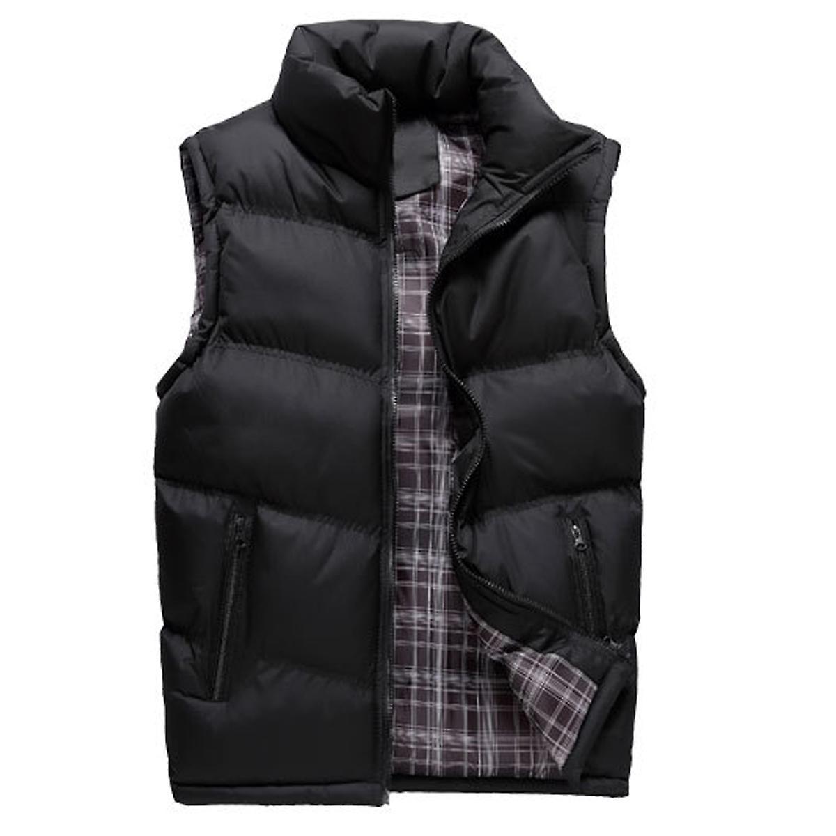 Men's Down Vest Solid Thickened Casual Sleeveless Jacket