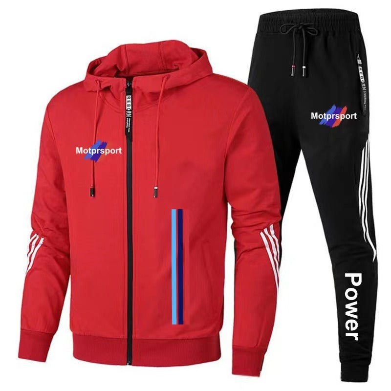 For Bmw Men's Casual Sports Suit Zipper Hooded Jacket + Pants Tracksuit Sweatshirt Casual Male Set