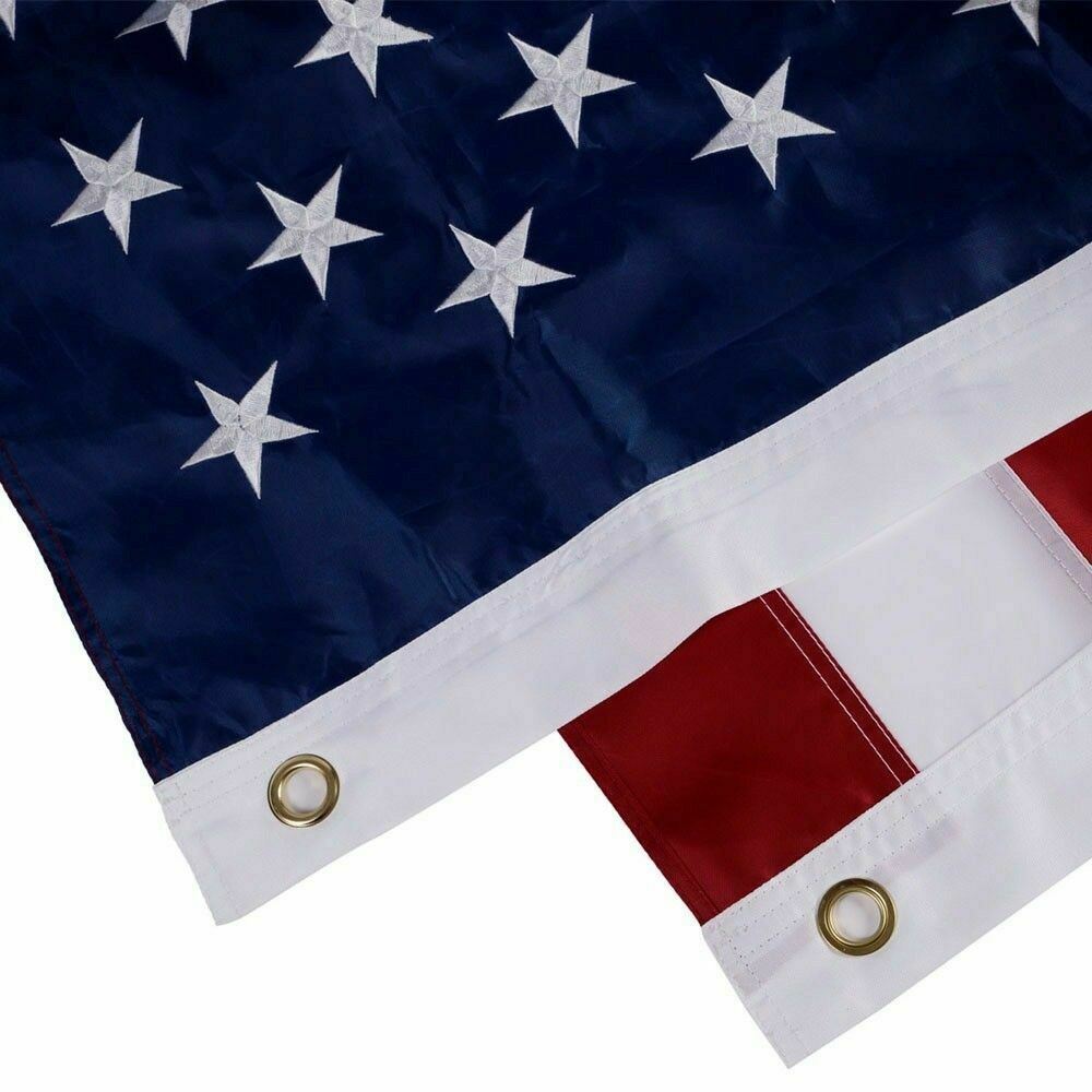 American Flag 10x15 ft 8x12 ft 6x10 ft 5x8 ft 4x6 ft 3x5 ft  2x3 ft Outdoor Heavy Duty Embroidered Stars USA Flag Sewn Stripes Fade Resistance Brass Grommets All Weather UV Active