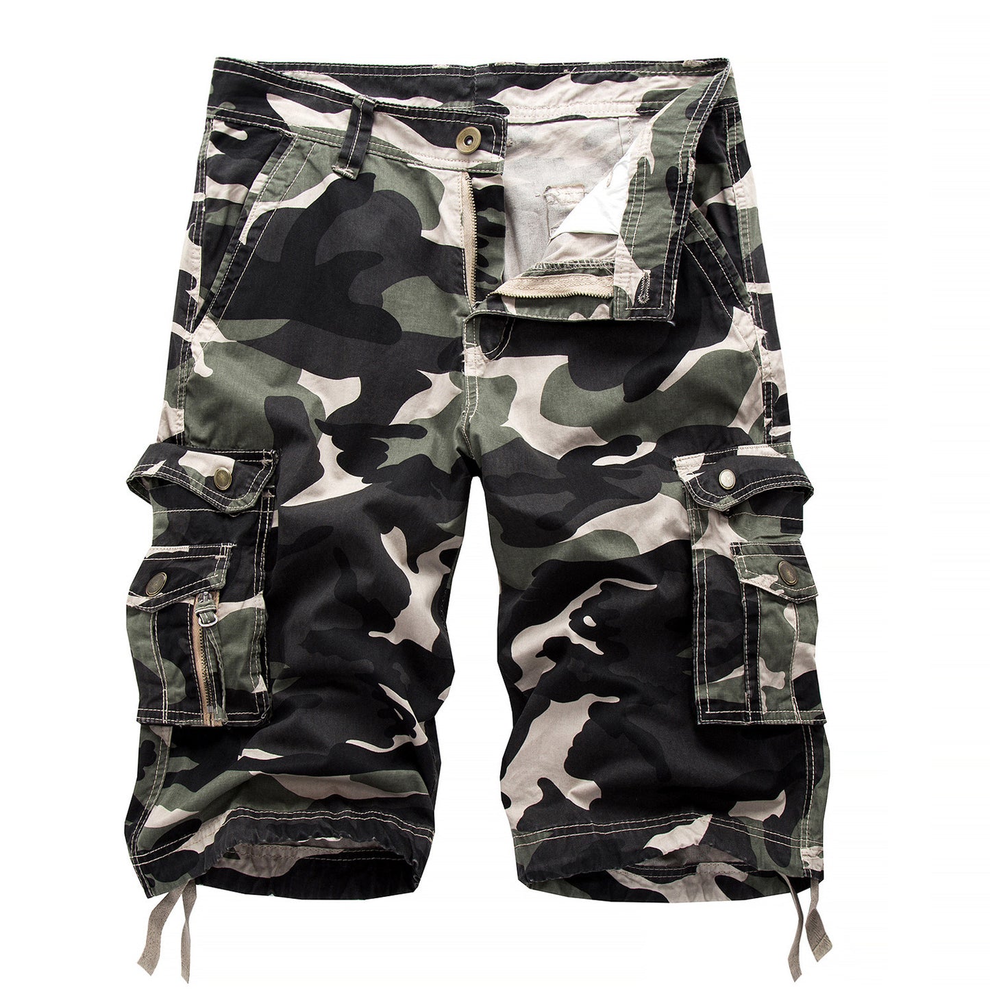 Mens Relaxed Camouflage Camo Cargo Shorts