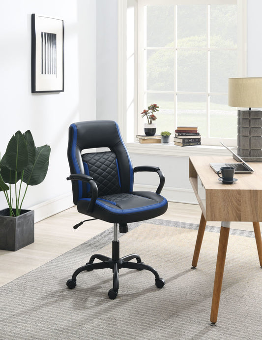 OFFICE CHAIR in Black Faux Leather