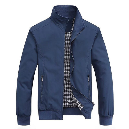 Men's Casual Solid Color Zipper Jacket