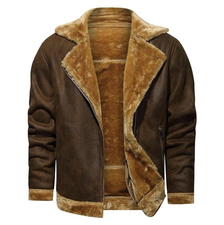 Men's Faux Jacket Motorcycle Bomber Suede