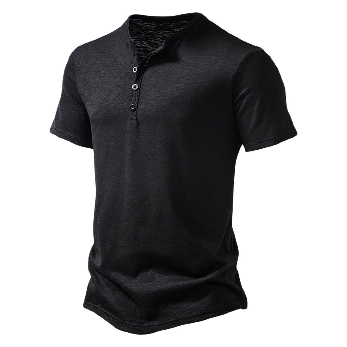 Men's Henley Shirts Short Sleeve Button Cotton Casual Basic Tee Summer Solid T Shirts