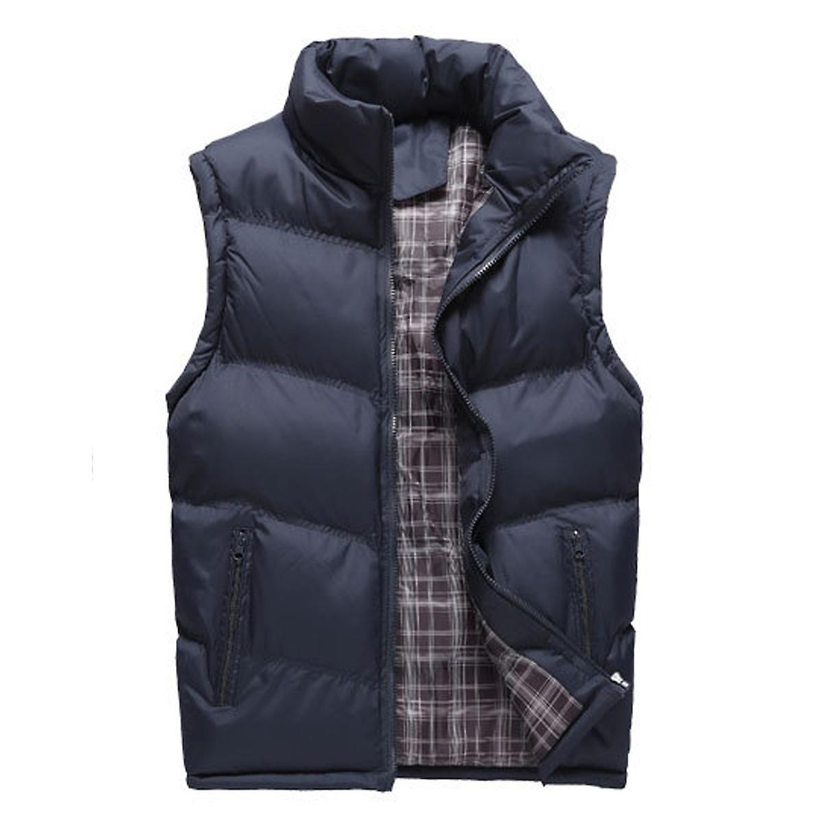 Men's Down Vest Solid Thickened Casual Sleeveless Jacket