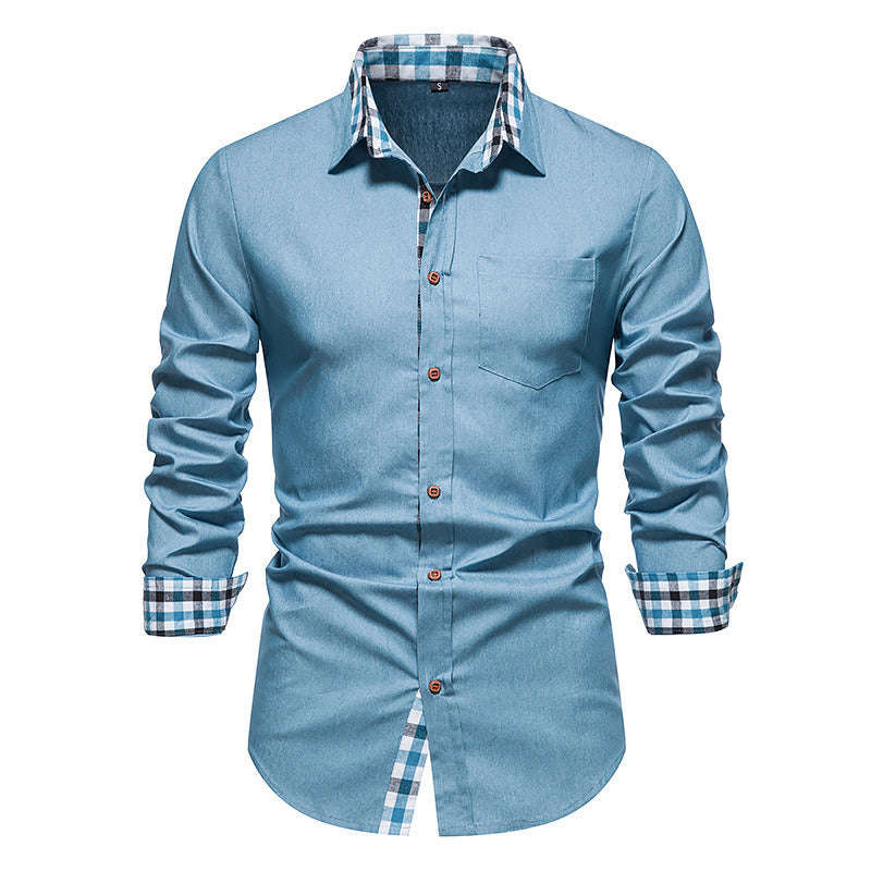 Men's Casual Button Down Shirts Long Sleeve Regular Denim Work Shirt