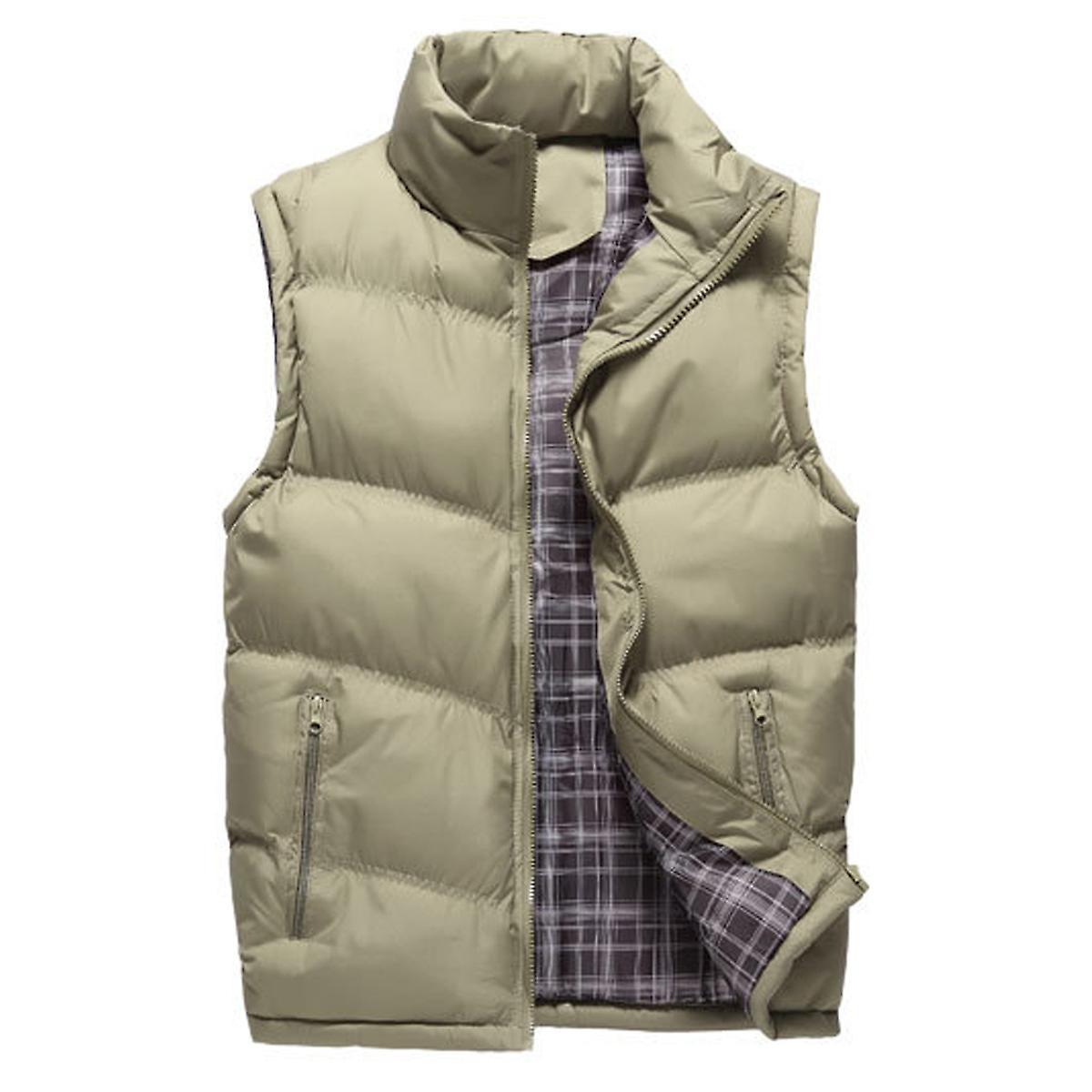 Men's Down Vest Solid Thickened Casual Sleeveless Jacket