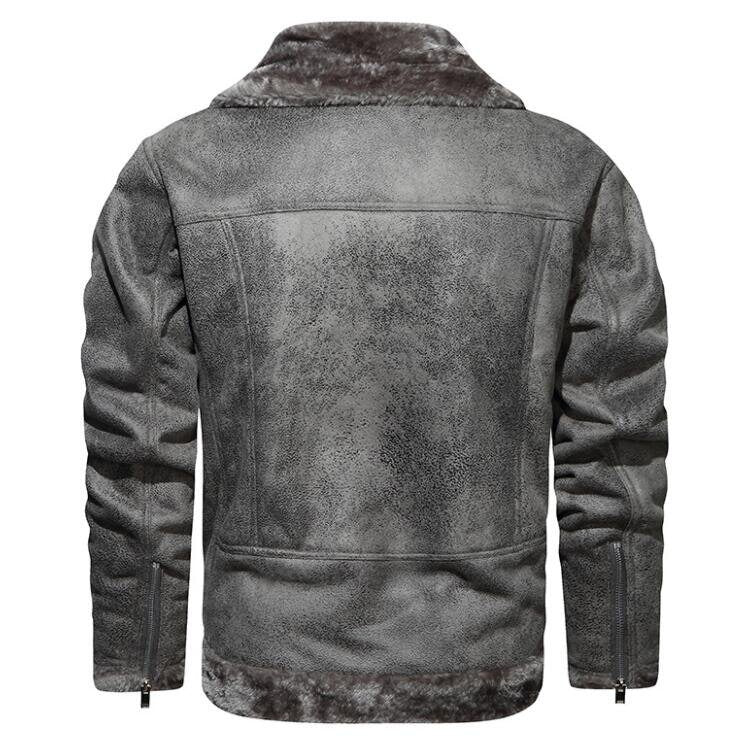 Men's Faux Jacket Motorcycle Bomber Suede