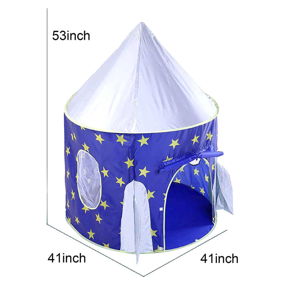 Pop Up Kids Tent - Spaceship Rocket Indoor Playhouse Tent for Boys and Girls