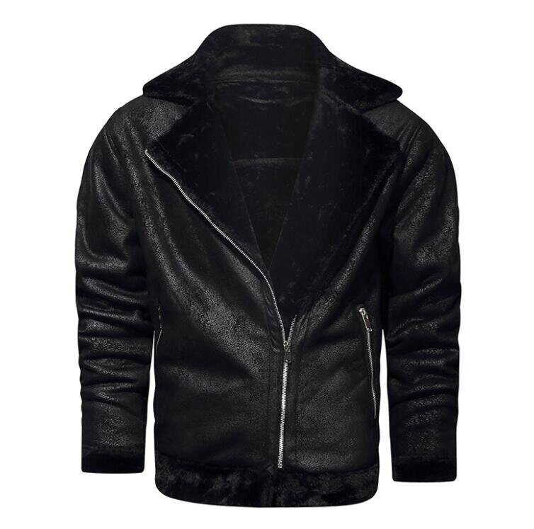 Men's Faux Jacket Motorcycle Bomber Suede