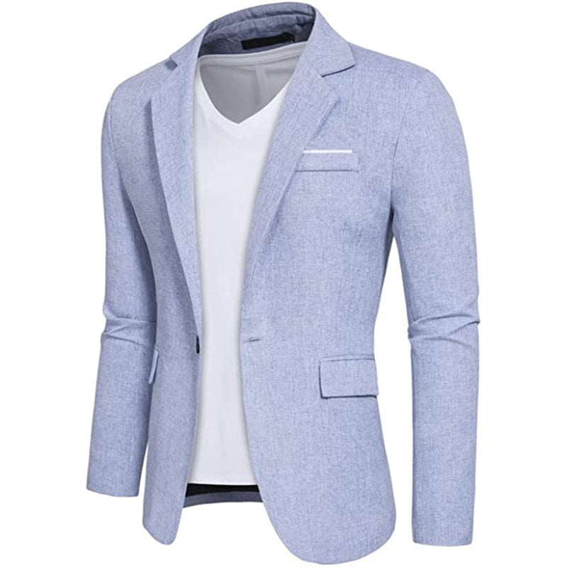 Mens Casual Blazers 1 Button Slim Fit Suit Jackets Lightweight Sport Coats