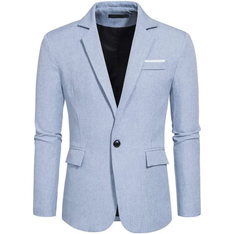 Mens Casual Blazers 1 Button Slim Fit Suit Jackets Lightweight Sport Coats