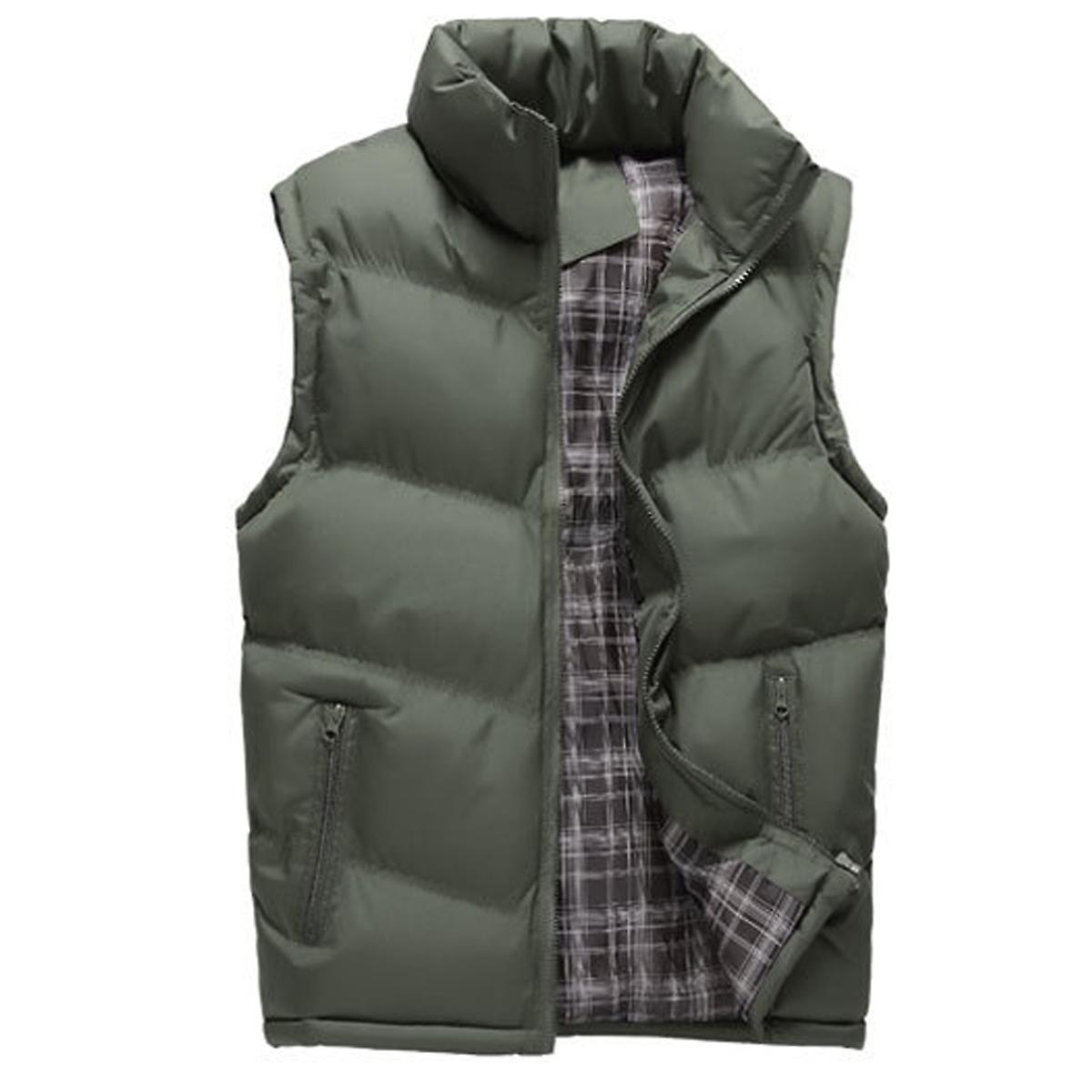 Men's Down Vest Solid Thickened Casual Sleeveless Jacket