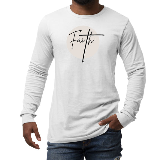 Mens Long Sleeve Graphic T-shirt - Faith - Christian Affirmation -