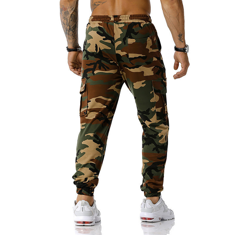 Man Pants Patchwork Camouflage Jogging Pants Outdoor Sports Fitness Sweatpants