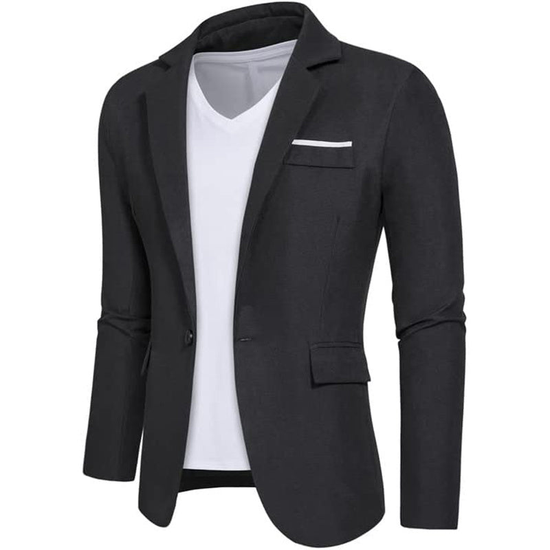 Mens Casual Blazers 1 Button Slim Fit Suit Jackets Lightweight Sport Coats