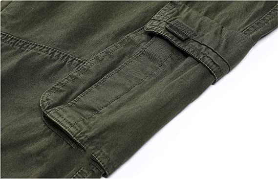 Men's Casual Pants Loose Straight Multi Pocket Outdoor Work Cotton Trousers