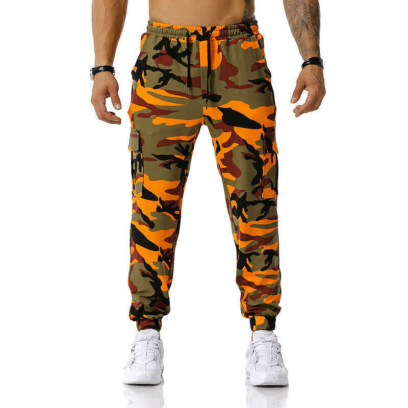 Man Pants Patchwork Camouflage Jogging Pants Outdoor Sports Fitness Sweatpants