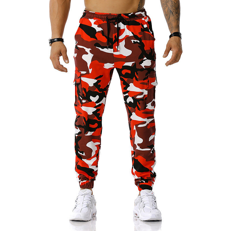 Man Pants Patchwork Camouflage Jogging Pants Outdoor Sports Fitness Sweatpants