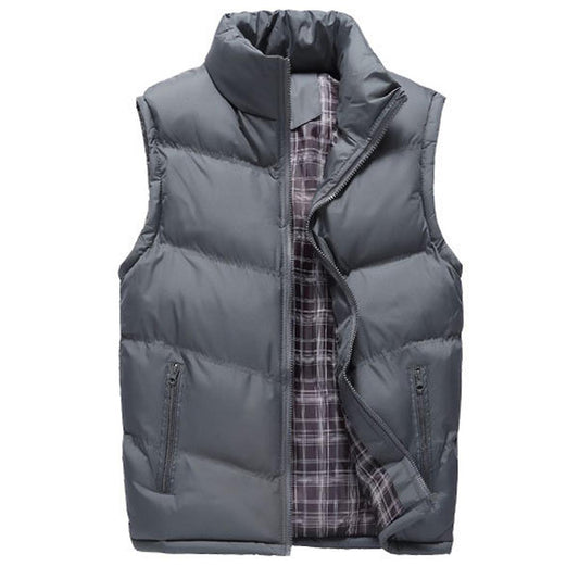 Men's Down Vest Solid Thickened Casual Sleeveless Jacket