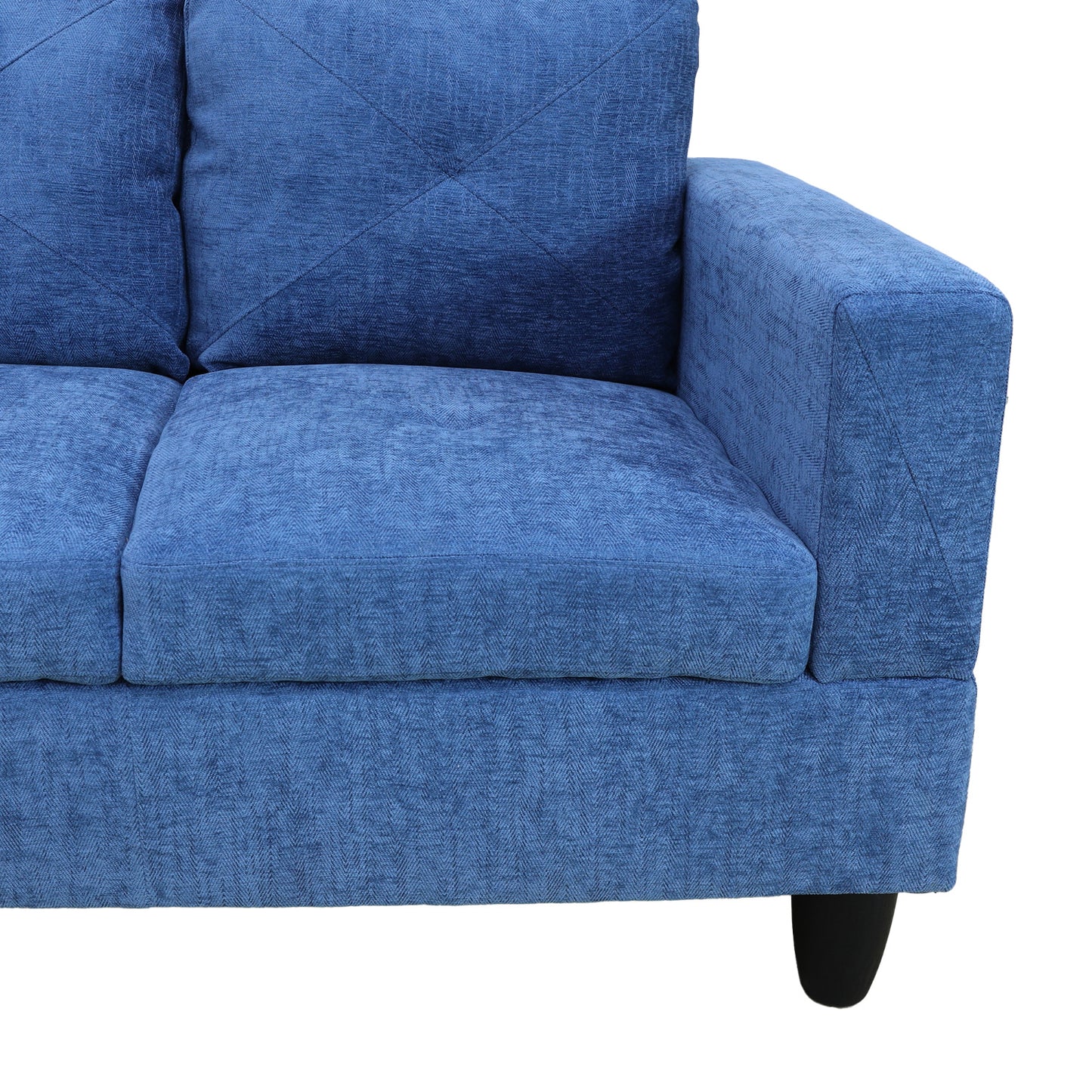 Blue Linen 3-Piece Living Room Sofa Set B