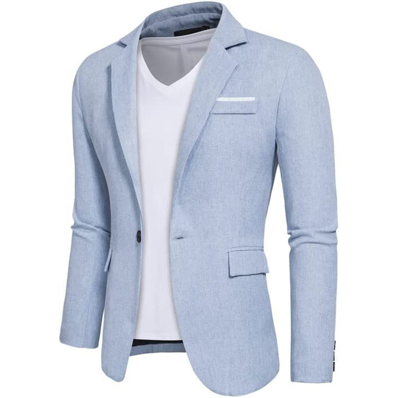 Mens Casual Blazers 1 Button Slim Fit Suit Jackets Lightweight Sport Coats