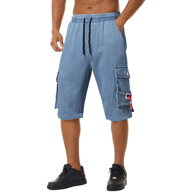 Men's Jeans Work Denim Shorts with Cargo Pockets