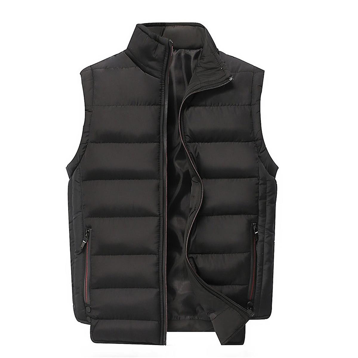 Men's Cotton Vest Stand Collar Warm Autumn&Winter Zipper Waistcoat