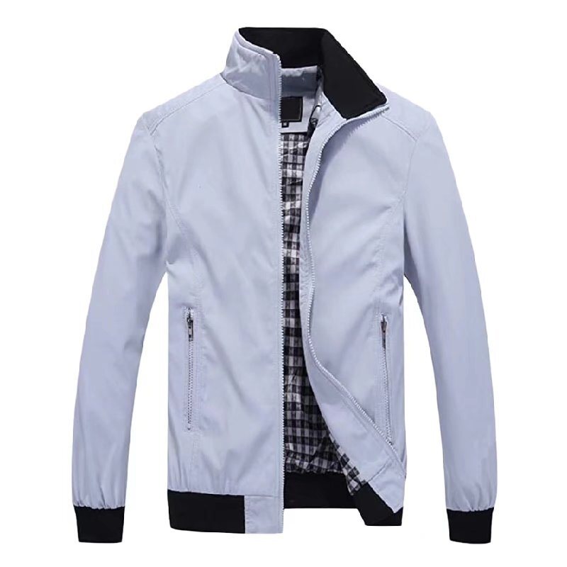 Men's Casual Solid Color Zipper Jacket