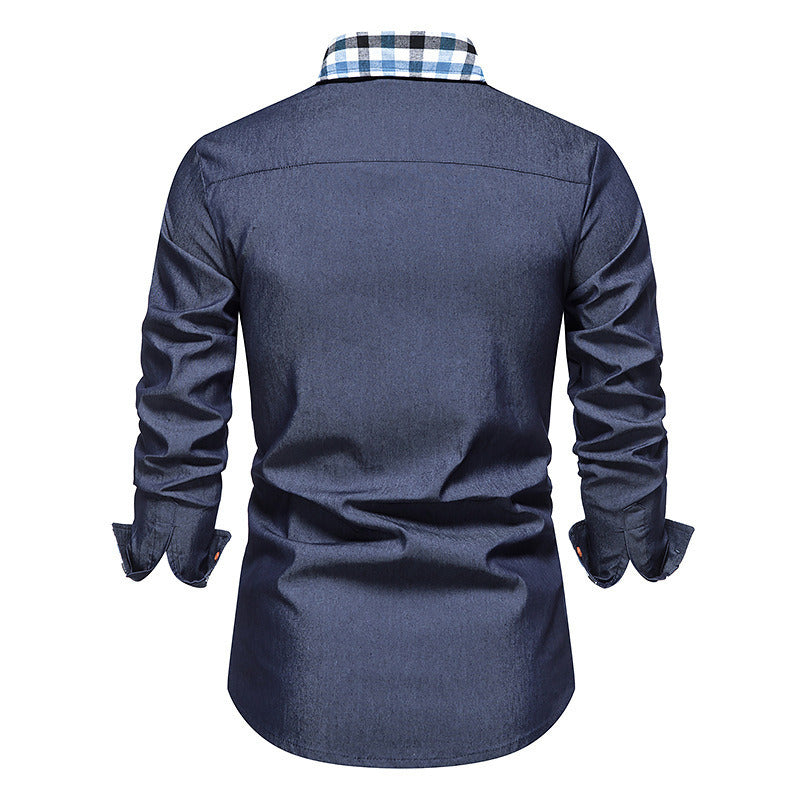 Men's Casual Button Down Shirts Long Sleeve Regular Denim Work Shirt