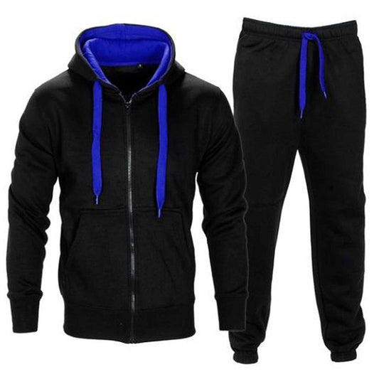 Men's Casual Two-Piece Suits Slim Fit Hip-Hop Hoodie Pants Tracksuits Running Clothes