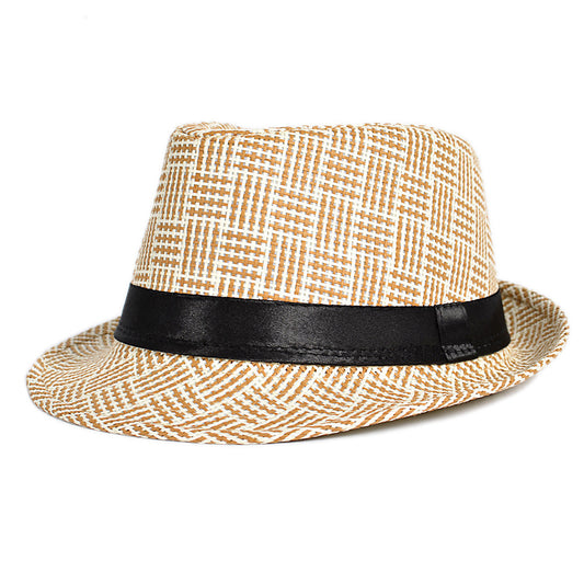 Men's shading sunscreen woven spring and summer new jazz top hat