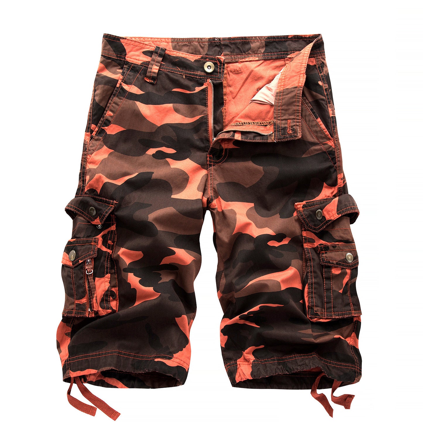 Mens Relaxed Camouflage Camo Cargo Shorts