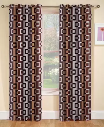 270 cm (9 ft) Polyester Semi Transparent Long Door Curtain (Pack Of 2)