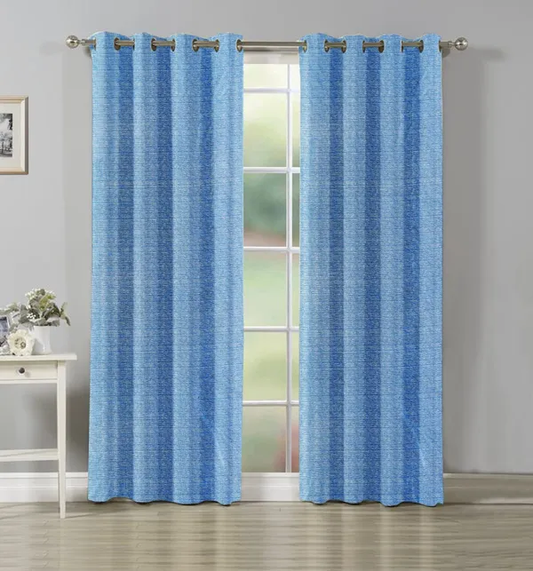 Sky Blue Soild Texture Panels Curtains