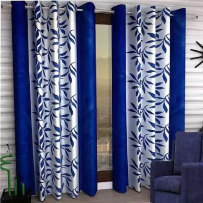 275 cm (9 ft) Polyester Semi Transparent Long Door Curtain (Pack Of 4)