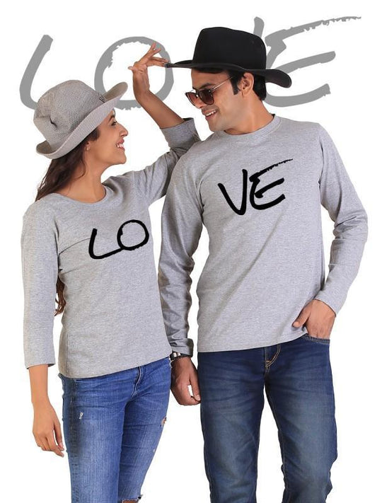 LOVE Couple Full Sleeves Gray